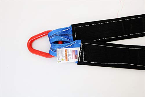 3"x36" V-Bridle Strap with RTJ Frame Cluster Hooks for Towing Blue