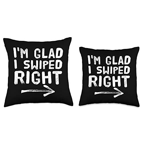 Funny Valentines Gifts, Ideas and Apparel - Unisex I'm Glad I Swiped Right Shirt for You-Valentines Men Women Throw Pillow, 16x16, Multicolor