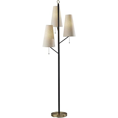 Adesso 4176-01 Daniel 71 inch 40.00 watt Black with Antique Brass Accents Floor Lamp Portable Light