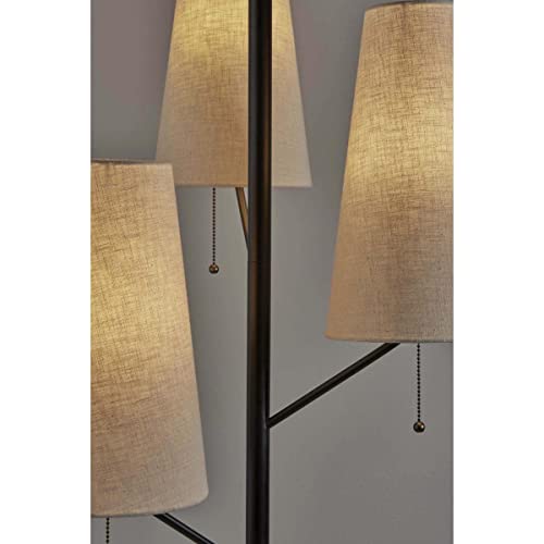 Adesso 4176-01 Daniel 71 inch 40.00 watt Black with Antique Brass Accents Floor Lamp Portable Light