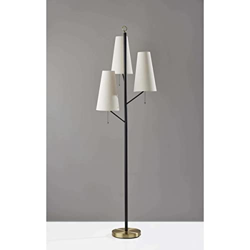 Adesso 4176-01 Daniel 71 inch 40.00 watt Black with Antique Brass Accents Floor Lamp Portable Light