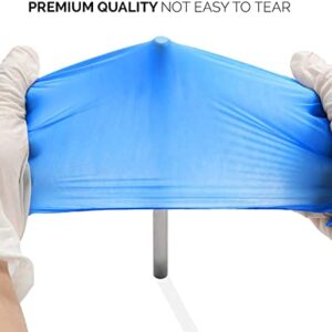 Basic Disposable Vinyl Exam Gloves 100Pcs,XL Size,Cleaning Gloves,Food Service Gloves,Powder Free,Latex Free,Non-Sterile for All Purposes Gloves,Blue (BMPF3004B)