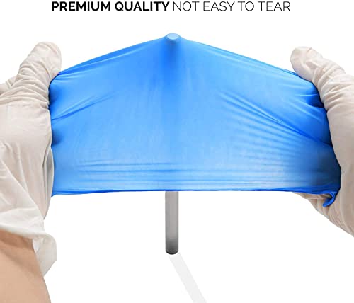 Basic Disposable Vinyl Exam Gloves 100Pcs,XL Size,Cleaning Gloves,Food Service Gloves,Powder Free,Latex Free,Non-Sterile for All Purposes Gloves,Blue (BMPF3004B)