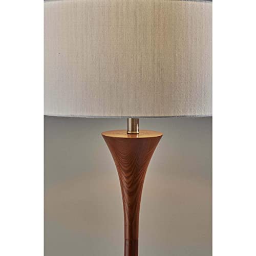 Adesso 1601-15 Rebecca Floor Lamp Walnut Rubberwood with Antique Brass Accent