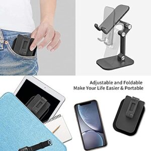 Desk Cell Phone Stand, Multi Super Charge Cable(5A) and Cable Organizer kit , Foldable Desk Phone Holder Dock Compatible with iPad Mini, All Phones