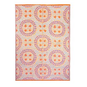 Talking Tables Boho Woven Waterproof Outdoor Rug | Plastic, Lightweight & Non Slip Mat with Double-Sided Geometric Pattern | for Garden, Patio, Decking, Bathroom, Utility, Picnic