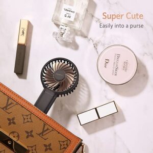 OUTXE Funme Mini Handheld Fan 3500mAh Small Personal Portable Fan USB Rechargeable Fan Makeup Eyelash Fan Beauty Fan for Women Girls Black