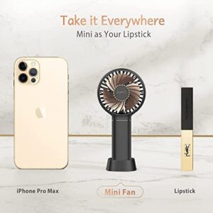 OUTXE Funme Mini Handheld Fan 3500mAh Small Personal Portable Fan USB Rechargeable Fan Makeup Eyelash Fan Beauty Fan for Women Girls Black