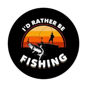 Retro Fisherman Funny Fishing PopSockets PopGrip: Swappable Grip for Phones & Tablets