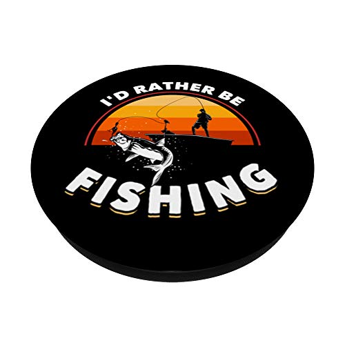 Retro Fisherman Funny Fishing PopSockets PopGrip: Swappable Grip for Phones & Tablets