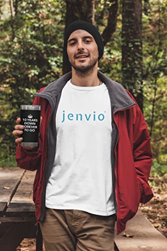 JENVIO 10 Year Anniversary for Him | 20oz Steel Travel Tumbler/Mug for Coffee or Cold Drinks | 10th tenth best Wedding Cup Gifts for Men Her Woman Work Husband Idea