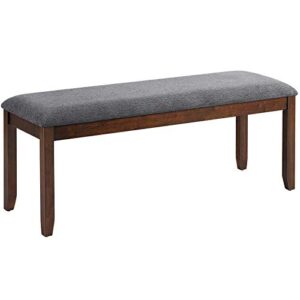 giantex dining room bench, wood kitchen table bench with upholstered, entryway bench, bedroom bench for end of bed, 47.5 x 15.5 x 19.5 inches ottoman bench, indoor bench rubber bench seat (1)