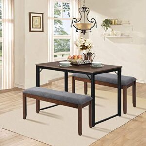 Giantex Dining Room Bench, Wood Kitchen Table Bench with Upholstered, Entryway Bench, Bedroom Bench for End of Bed, 47.5 x 15.5 x 19.5 Inches Ottoman Bench, Indoor Bench Rubber Bench Seat (1)