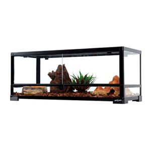 REPTI ZOO Glass Reptile Terrarium 20 Gallon, Front Opening Reptile Tank 30" x 12"x 12" for Reptile Pets Gecko Lizard Snake, Top Screen Ventilation Escape Proof Lid