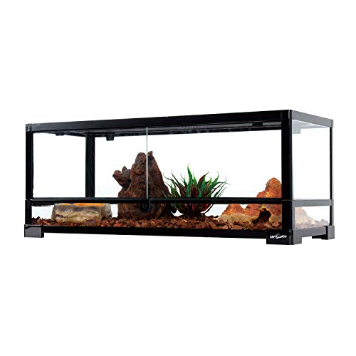 REPTI ZOO Glass Reptile Terrarium 20 Gallon, Front Opening Reptile Tank 30" x 12"x 12" for Reptile Pets Gecko Lizard Snake, Top Screen Ventilation Escape Proof Lid