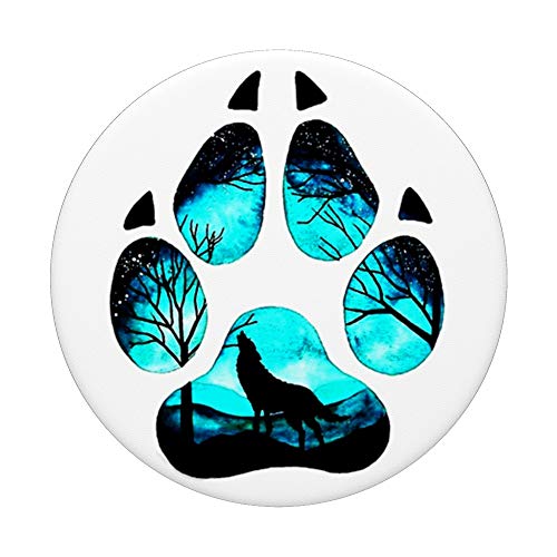 Blue paw of wolf artwork PopSockets Swappable PopGrip