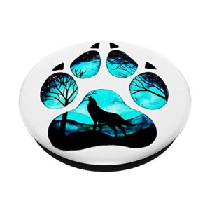 Blue paw of wolf artwork PopSockets Swappable PopGrip