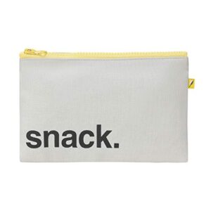 fluf zip snack sack: reusable snack & sandwich bag, zipper closure | 100% organic cotton with rpet lining | tested food-safe | rinsable & machine washable (snack black, snack)