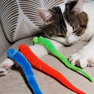 TIENAILING Cat Feather Toys Replacement Cat Toy Wand Refills, 10 PCS Cat Teaser Toy Replacement Feather Refills, Cat Wand Attachments Feather Worm Refills for Indoor Cat