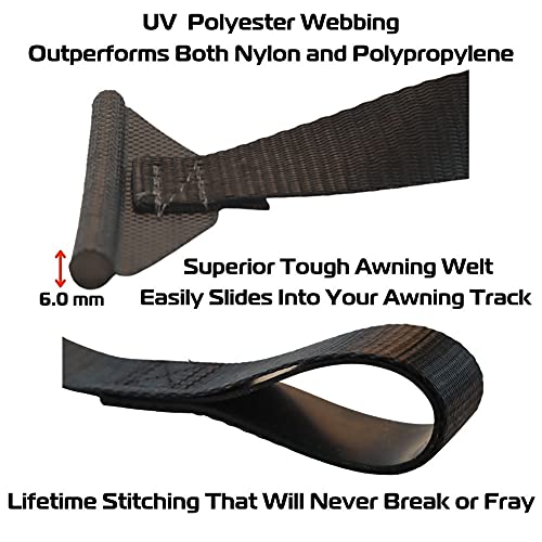 EZ-Xtend RV Camper Awning Pull Strap Replacement Awning Strap Made UV Polyester Webbing and Lifetime Thread for Easy Operation of Your RV Patio Awning (97")