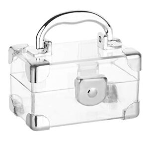 hammont treasure chest box shaped acrylic candy boxes - 8 pack - 2.75"x1.65"x1.57" - perfect for weddings, birthdays, party favors and gifts | designer cute clear lucite plastic treat containers