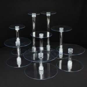 Efavormart Lovely 8 Tier Acrylic Crystal Glass Clear Cake Dessert Decorating Stand for Birthday Party Wedding