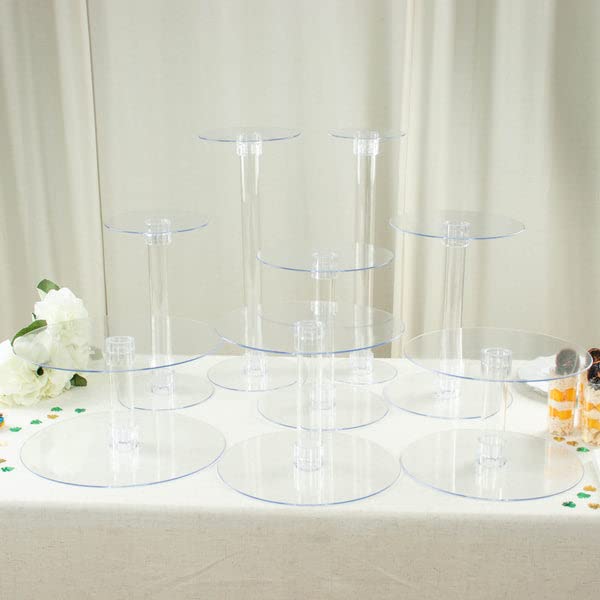 Efavormart Lovely 8 Tier Acrylic Crystal Glass Clear Cake Dessert Decorating Stand for Birthday Party Wedding
