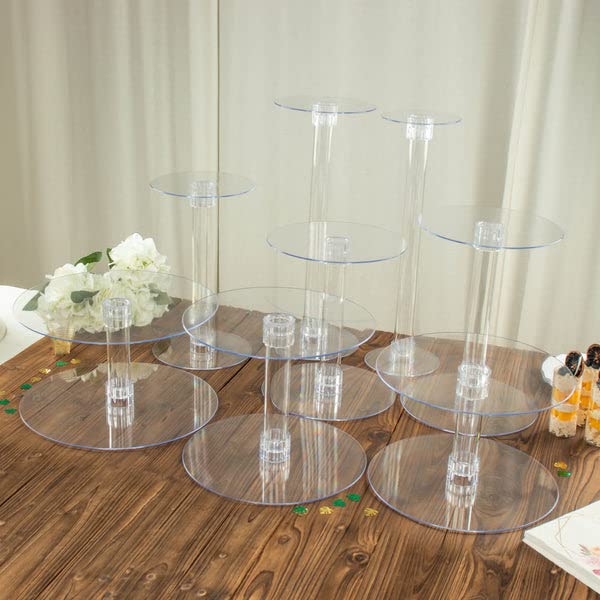 Efavormart Lovely 8 Tier Acrylic Crystal Glass Clear Cake Dessert Decorating Stand for Birthday Party Wedding