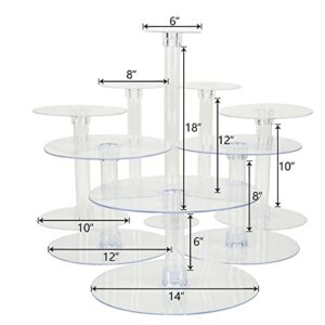 Efavormart Lovely 8 Tier Acrylic Crystal Glass Clear Cake Dessert Decorating Stand for Birthday Party Wedding