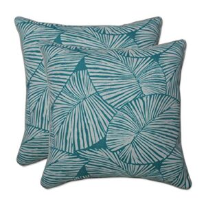 pillow perfect outdoor/indoor talia seaglass throw pillows, 18.5" x 18.5", green 2 count