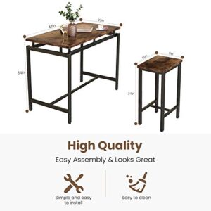 Recaceik 5 PCS Dining Table Set, Modern Kitchen Table and Chairs for 4, Wood Pub Bar Table Set Perfect for Breakfast Nook, Small Space Living Room