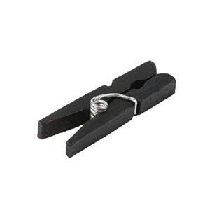 Restaurantware 1.2 Inch Black Clothespins, 50 Mini Clothespins - Disposable, Sturdy, Black Bamboo Wooden Clips, Food Grade, for Appetizers, Garnishes, Cocktails - Restaurantware