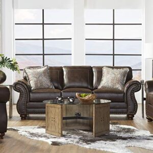 roundhill furniture leinster sofas, espresso