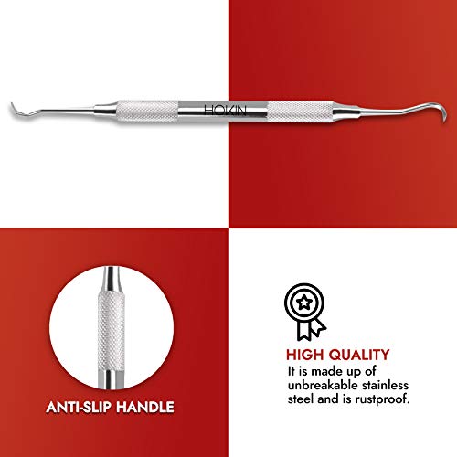 Dental Tools by HOKIN Plaque Remover for Teeth Cleaning Tool Dental Care Kit Tooth Filling Repair Set Stainless Steel Dental Picks for Men Women Kids and Pet Care (1 Pc Dental Pick)