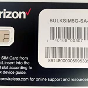 Verizon Wireless 5G LTE SIM Card with NFC - Nano Sized (4FF) (5G Nano Sized SIM, 1-Pack)