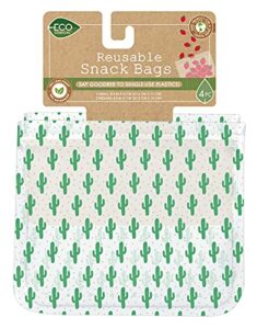 ecological reusable snack storage bags, assorted, printed