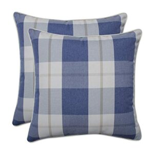 pillow perfect outdoor/indoor branson lapis throw pillows, 18.5" x 18.5", blue 2 count
