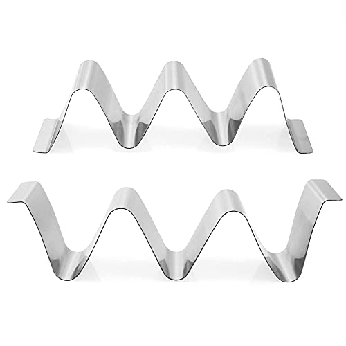 Taco Holder Stand,Set of 6 Stainless Steel Taco Tray,Stylish Taco Shell Holders, Rack Holds Up to 3 Tacos Each Keeping Shells Upright, Health Material Taco Rack by RTT -Oven,Grill and Dishwasher Safe
