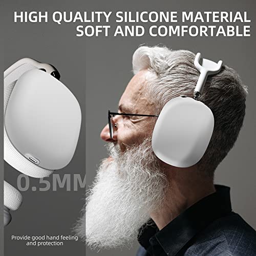 Seltureone Silicone Case Cover for AirPods Max, Anti-Scratch No Yellowing Accessories for AirPods Max, Precise Fit, Scratch-Resistant, Lightweight and Stylish (White)