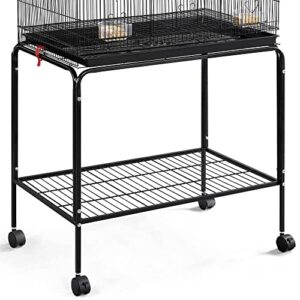 Yaheetech 65-inch Flight Bird Cages for Lovebirds Canaries Parrots Parakeets Budgies Finches Cockatiels Conures with Detachable Rolling Stand, Black