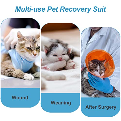 Due Felice Cat Surgery Recovery Suit Small Dog Surgical Recovery Onesie Pet After Surgery Wear for Female Male Cat Doggy Leopard Print/L