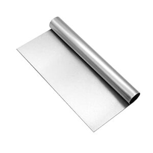 kufung stainless steel pastry scraper bench scraper chopper, best as pizza and dough cutter (silver, 8 inch)