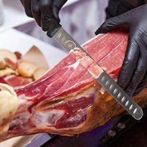 SpitJack Brisket Knife for Meat Carving and Slicing - Stainless Steel, Granton Edge, 11 Inch Blade, BBQ Competition-Chef Series