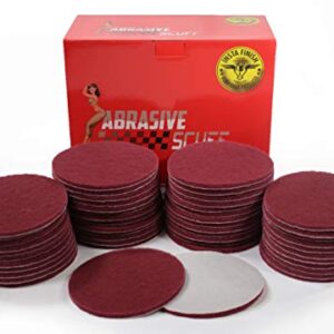 Insta Finish 6" Round Hook & Loop DA Scuff Pads - 50 Pack (Maroon)