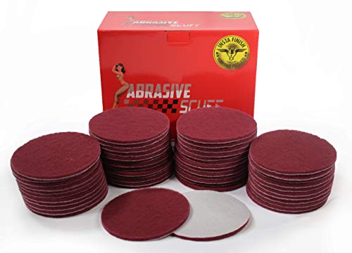 Insta Finish 6" Round Hook & Loop DA Scuff Pads - 50 Pack (Maroon)