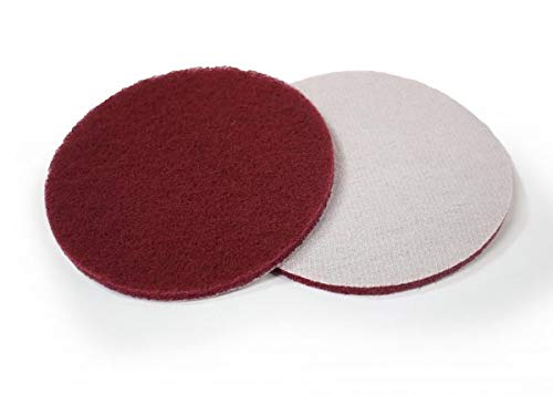 Insta Finish 6" Round Hook & Loop DA Scuff Pads - 50 Pack (Maroon)