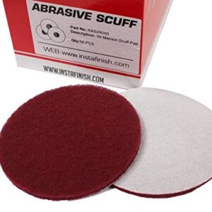 Insta Finish 6" Round Hook & Loop DA Scuff Pads - 50 Pack (Maroon)