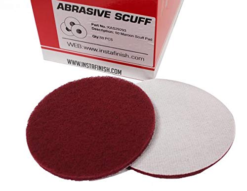 Insta Finish 6" Round Hook & Loop DA Scuff Pads - 50 Pack (Maroon)