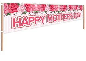 large happy mother's day sign banner mothers day decorations mothers day party supplies mothers day party backdrop indoor outdoor decorations