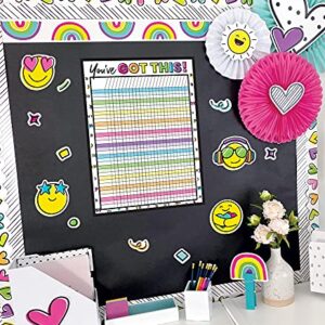 Carson Dellosa Kind Vibes Incentive Chart—Motivational Progress Tracker, Colorful Grid for Tracking Student Behavior, Responsibility Chart for Kids (17" x 22")